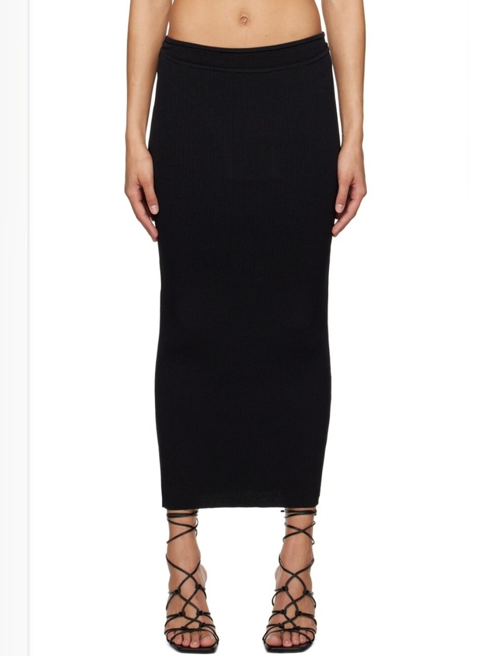 Christopher Esber Black Submerged Underwear Maxi Skirt Small